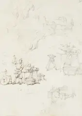 George Chinnery, A Blacksmith And Other Studies, pencil