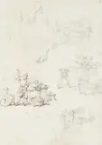 George Chinnery, A Blacksmith And Other Studies, pencil
