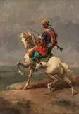 Emile Prangey, An Arab Horseman, oil on panel