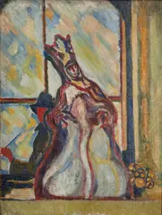 Henri Gaudier-Brzeska, The Madonna Of 'The Miracle' With Self-Portrait, oil on canvas
