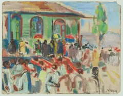 Mohammad Naghi, An Ethiopian Celebration, oil on paper image: