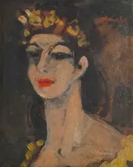 Adham Wanly, Portrait Of A Dancer, oil on board image: