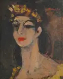 Adham Wanly, Portrait Of A Dancer, oil on board image: