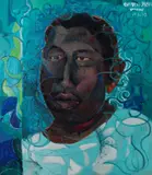 Omar El Nagdi, Le Nubien, oil on board image: