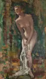 Georges Hanna Sabbagh, Baigneuse (Bather), oil on canvas image: