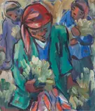 Hennie Niemann, Flower Picker And Flower Pickers, oil on board each: image: