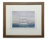 Irwin John David Bevan, Boat Under Full Sail, watercolour image: