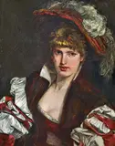 Wilhelm Trübner, Bildnis einer jungen Dame, Öl auf Leinwand