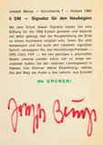 Signatur für den Neubeginn by Joseph Beuys, Farboffset auf Papier, sold Jun 2016