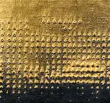 Otto Piene, "L'or et le noir", Mischtechnik auf Karton, auf Holz aufgezogen