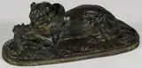 Tigre devoriant un gavial by Antoine-Louis Barye, Bronze with brown and verdigris patina, sold Aug 2018