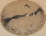 Louis Icart, Lady of the Camelias, Aquatint and etching