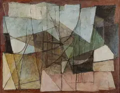 Henrique Boese, Abstract Composition, Oil on canvas (unstretched)
