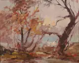 Arnold Turtle, Autumn Country Landscape, Oil on painters board