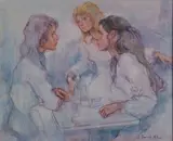 Antonio Gonzalez Collado, Deep in Conversation, Oil on Canvas