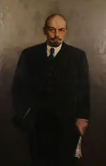 Russian School, Lenin, Oil on canvas