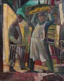 Russian School, Morning Bread, Oil on canvas
