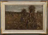Robert J. Wickenden, Corn Harvest with Pumpkins -, Oil on artist's board