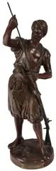 An Arab Loading His Musket by Jean Didier Debut, Bronze with reddish brown patina, sold Apr 2018