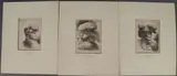 Three plates from Small Oriental Heads - by Giovanni Benedetto Castiglione, Etching on laid paper, sold Apr 2018
