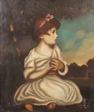 European School, A Painting of a Young girl in Landscape