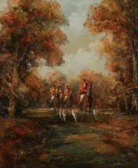 Kurt Heyden, An Impressionistic Hunt Scene, Oil on canvas