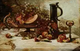 Still Life with Fruit - by German School, Oil on canvas in an elaborate 19th century frame, sold Apr 2018