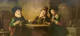 Lajos Kolozsváry, Wine Tasting, Oil on canvas