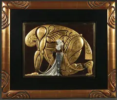 Samson and Delilah by Erté, Gilt and cold painted bronze plaque, sold Apr 2018