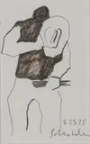 Fritz Scholder, Figure with Hat -, Pen and ink on paper