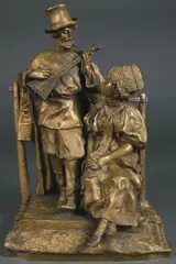 Vassili Yacovlevitch Grachev, A Musical Courting Scene with Balalaika -, Bronze with dark brown patina