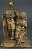 Vassili Yacovlevitch Grachev, A Musical Courting Scene with Balalaika -, Bronze with dark brown patina