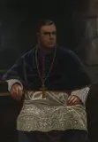Portrait of a Bishop by American School, Oil on canvas, sold Apr 2018