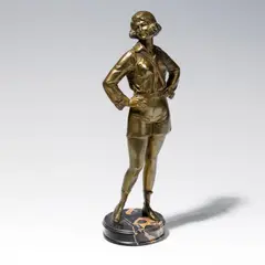 Lady by Bruno Zach, bronze patinated; marble base; on the reverse on the trousers signed "Zach", offered Jun 2026