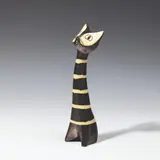 Leopold Anzengruber, Cat, terracotta, colourfully glazed and painted, hair; reduced and iridescent; slight craquelure; glued whiskers