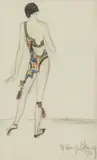 Maria Likarz-Strauss, Fashion design, pencil and watercolour on paper; signed "M. Strauss-Likarz/1926"; framed
