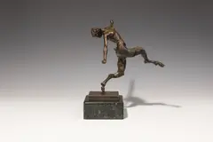 Wilhelm Frass, Faunin, bronze, dark patinated, marble base; signed on the plinth "W.Frass" and foundry stamp "Erzgiesserei A.G. Vienna"