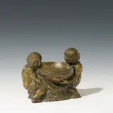 Gustav Gurschner, Bowl holder, bronze, patinated, marked on the side with 'MADE IN AUSTRIA', 'GURSCHNER' and '515/154'