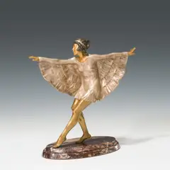 Otto Poertzel, Butterfly dancer, c. 1925, bronze, patinated; marble base; inscribed "Portzel" on the base