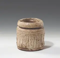 Vessel by Kurt Ohnsorg, c. 1965, ceramics made of reddish-brown shard with a dark glaze, sold Jun 2025