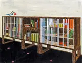 Josef Hoffmann, Design for a bookcase, mixed media on paper; stamped on the reverse: Oberbaurat Arch Prof/ Josef Hoffmann/ Wien I Stubenring 3; framed