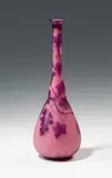 André Delatte, Vase, colourless glass, underlaid in pink, overlaid in violet, etched; etched signature "ADELATTE/NANCY"