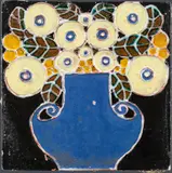 Bertold Löffler, Tile with vase of flowers