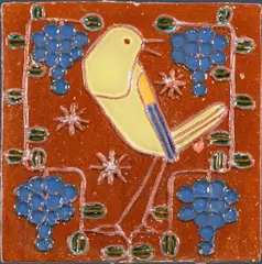 Tile with bird by Bertold Löffler, sold Dec 2024