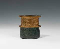Gustav Gurschner, Vase, bronze, partly patinated dark; signed "GURSCHNER"
