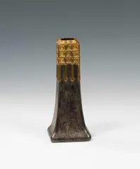Vase by Gustav Gurschner, bronze, patinated dark and gold; signed "GURSCHNER", sold Dec 2024