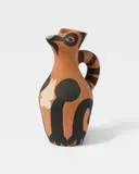 Pablo Picasso, Pichet Yan, 1952, Ceramic pitcher. Red clay with black and white engobe painting, unglazed; ceramic, Madoura edition