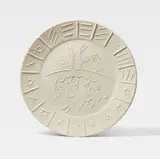 Pablo Picasso, Joie de vivre, 1956, Ceramic plate. White clay with sculptural decor, unglazed; ceramic, Madoura edition