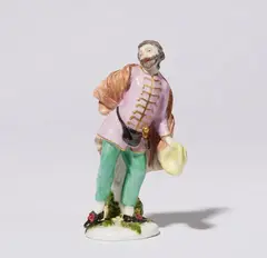 Peter Reinicke, A Meissen porcelain figure of Scapin
from the Commedia Dell'arte figure series made for Duke Johann Adolf II of Saxony-Weissenfels