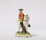 Carl Gottlieb Lück, A Frankenthal porcelain group of a rider on horseback